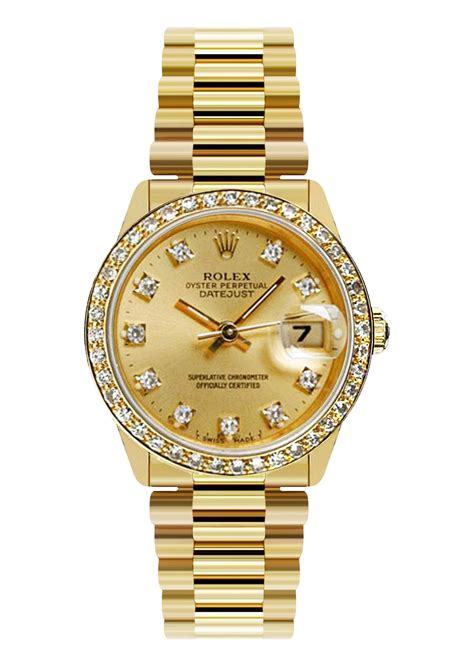 rolex datejust gold ladies